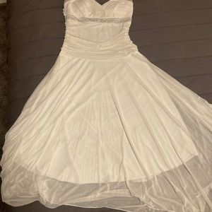 White halter rhinestone dress!